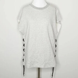 NWT Black Orchid Gray Sleeveless Lace Up Detail Sweatshirt S